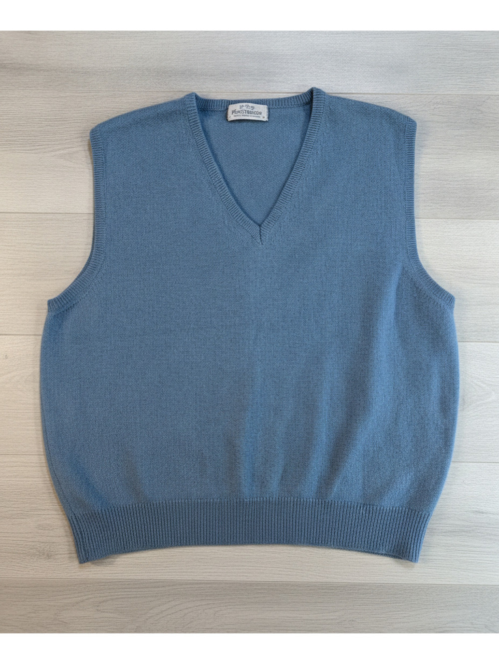 Forstmann 100% Lambs Wool Light Blue V-Neck Sweater Vest Medium